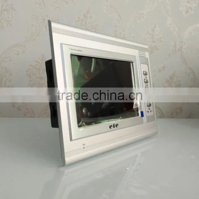 7" hand free touch button panel monitor aluminum video door phone with waterproof door carema