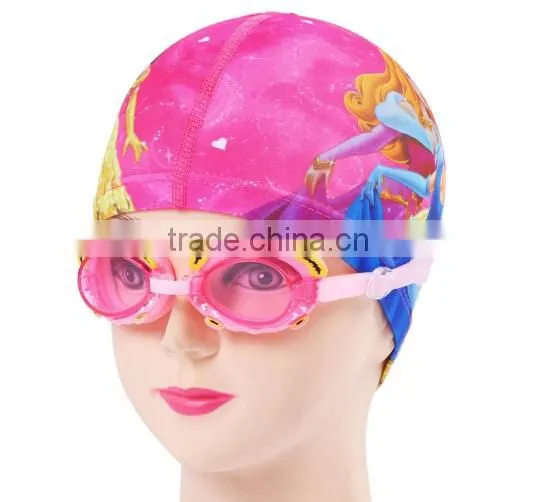 Cute Cartoon Kids children boys girls Lycra fabric swimming cap bathing cap