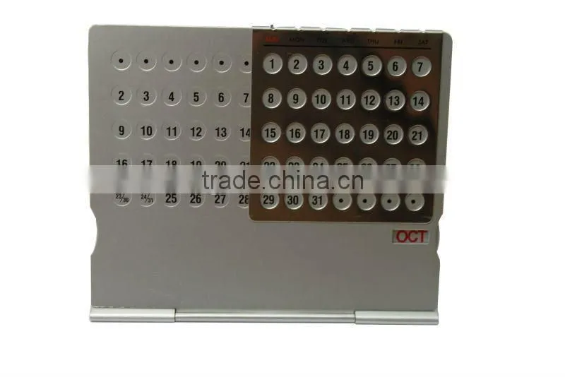 Professional Making Desktop Print aluminum perpetual Calender with customized logo free Sample Top-Grade
