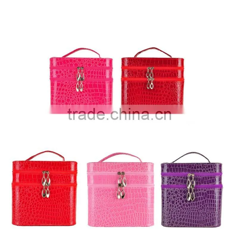 Big Capacity PU Leather Make Up Bag A Set Cosmetic Bag