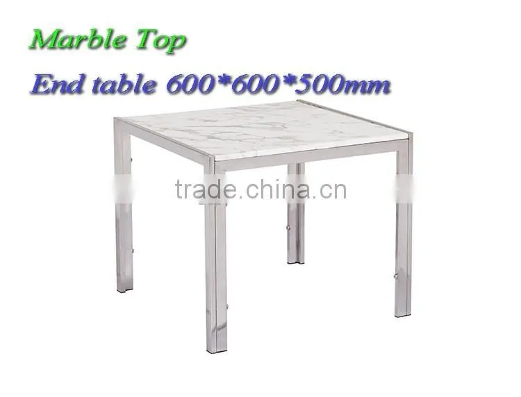 heavy-duty marble dining table with stainless steel dining table design