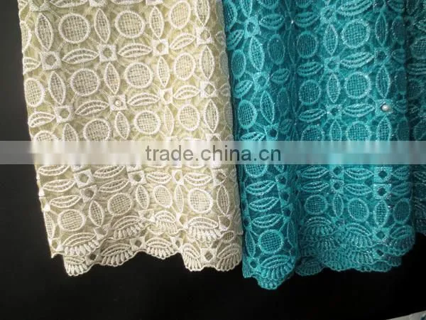 29233 Green Embroidery Lace Tulle Net Wedding Dress Lace Fabric 2015