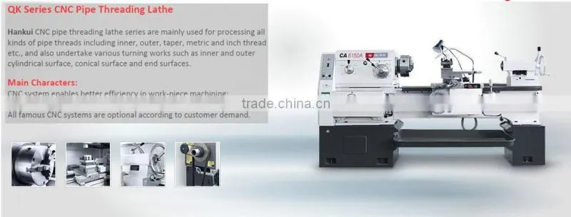 QK Series Large Spindle Bore CNC Horizontal Large Pipe Threading Lathe QK1319