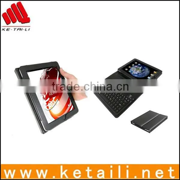 2013 for ipad 2/3/4 leather cover with bluetooth keyboard, for ipad case (FDA,BV ISO 9001 report )