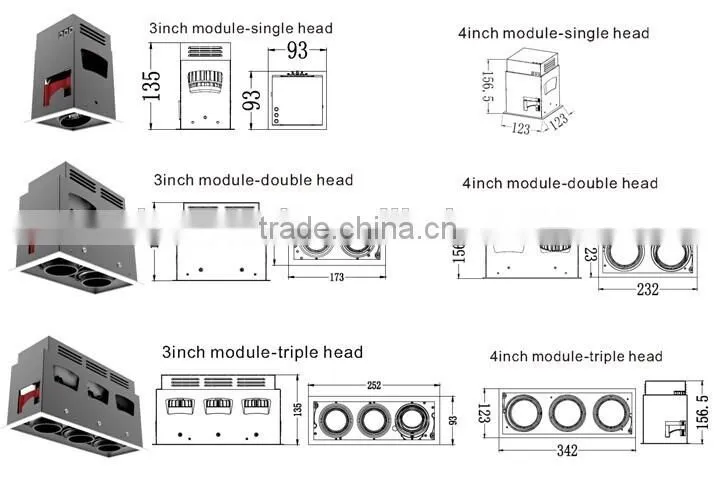 CCT 2700-5000K LED ceiling downlight new design COB adjustable grille light