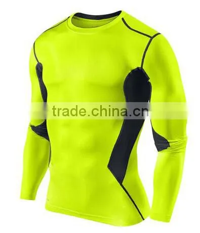 Custom fitness wear long sleeve mens compression wear with high quality