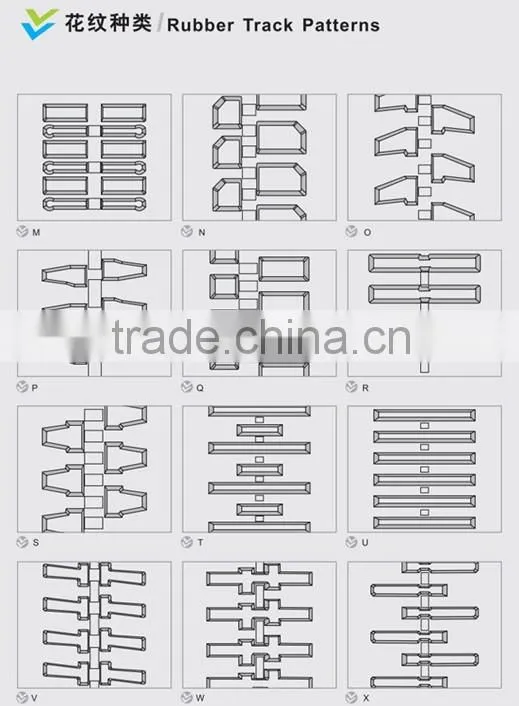 Rubber track for mini excavator rubber track chassis