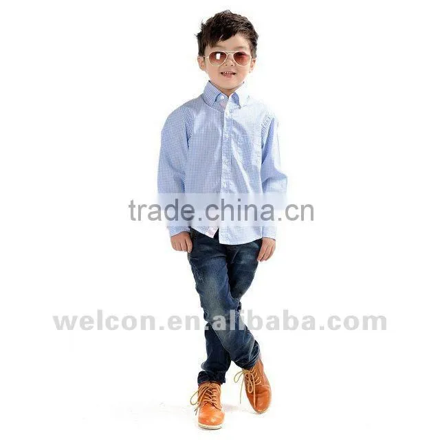 long sleeve new fashion design brand children shirt 100% cotton children clothing for boy