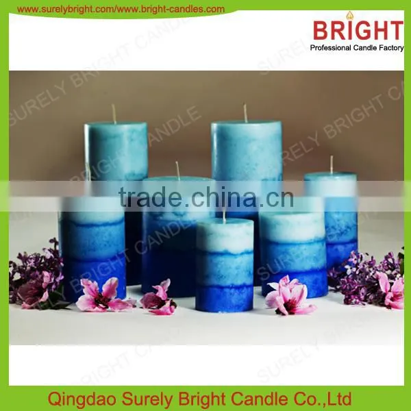 colored scented pillar candles in bulk