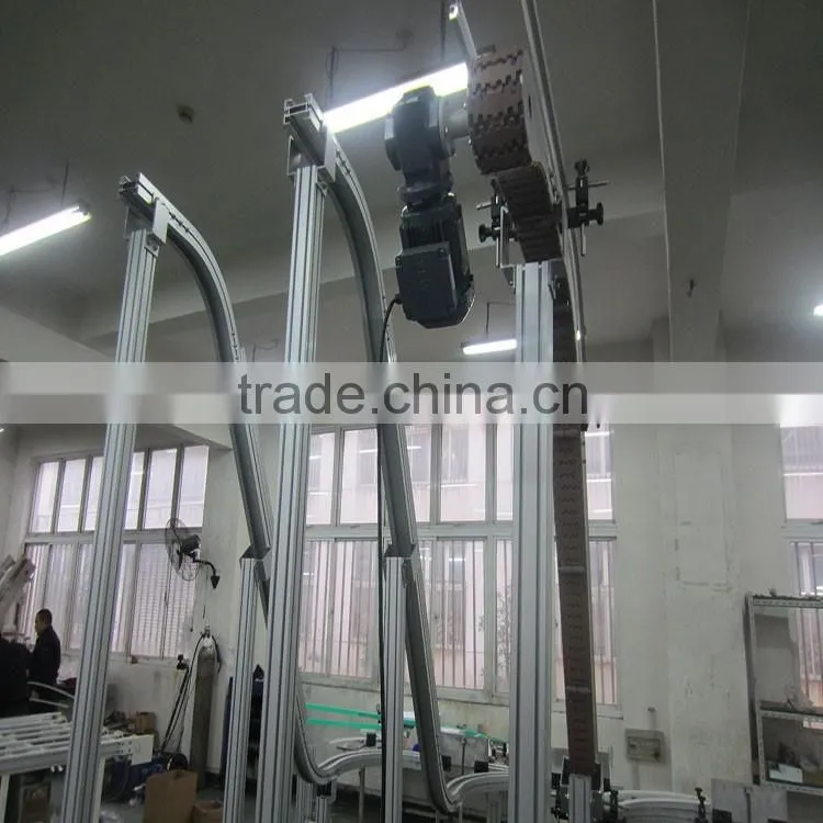 Vertical bottle transferring conveyors systems