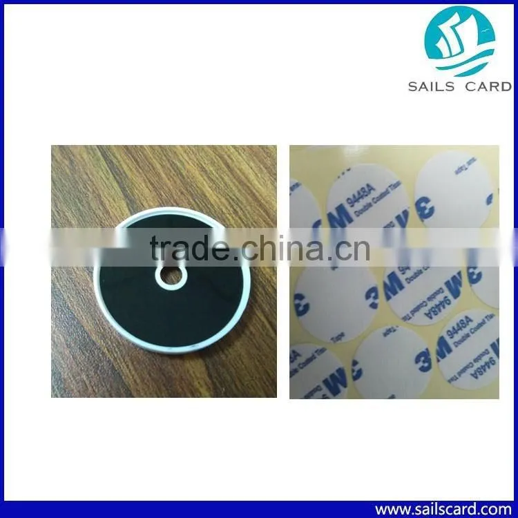 34mm RFID patrol tag with one hole and 3M glue NFC tag for Patrol system