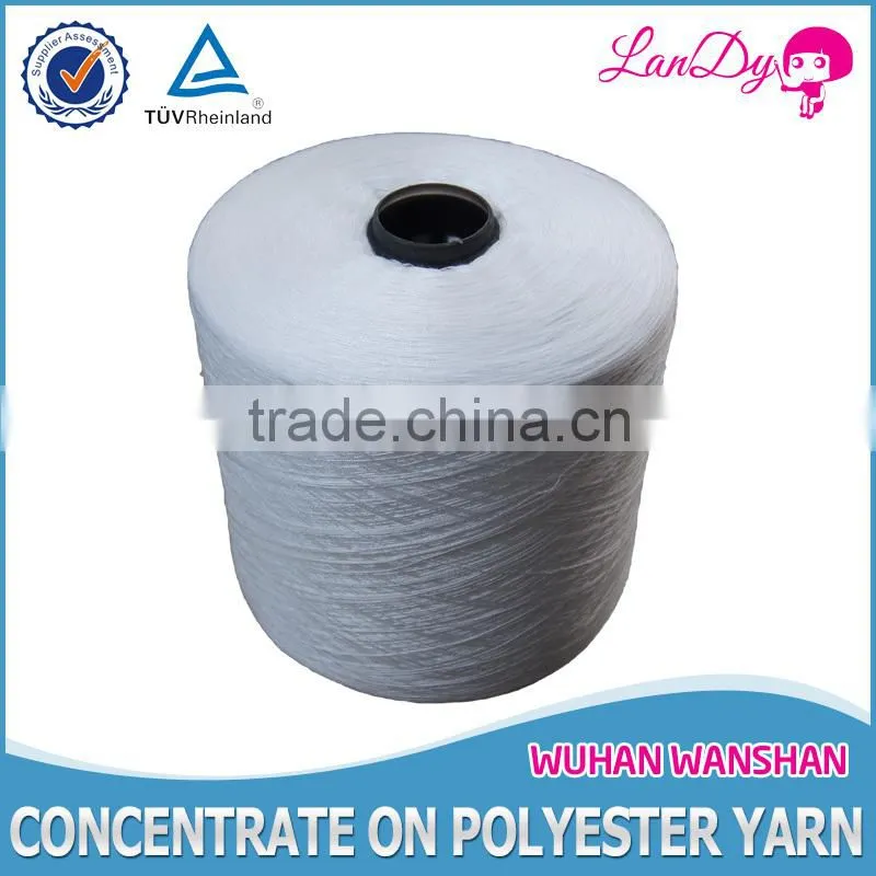 Few broken ends optical white 100% polyester sewing thread
