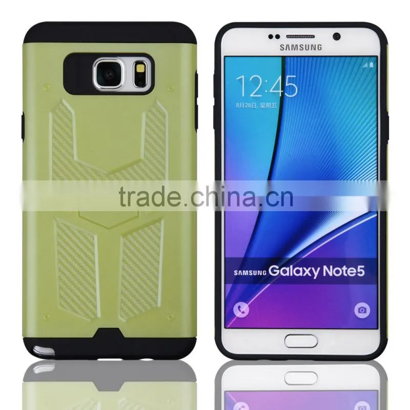 C&T Satin Silver TPU & PC Hybrid Dual Layer Defender Case Protective Back Cover for Samsung Note 5