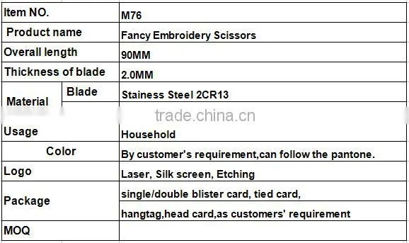best quality stainless steel embroidery & fancy scissors