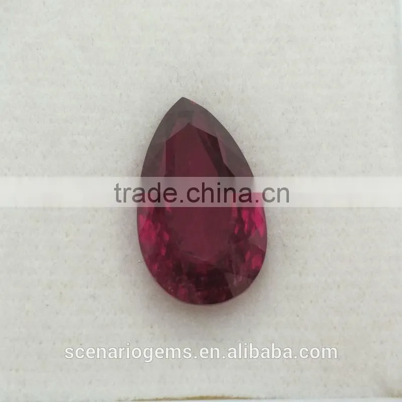 #7CEMZZ Natural Pink Tourmaline Pear Faceted Loose Gemstone Rubellite