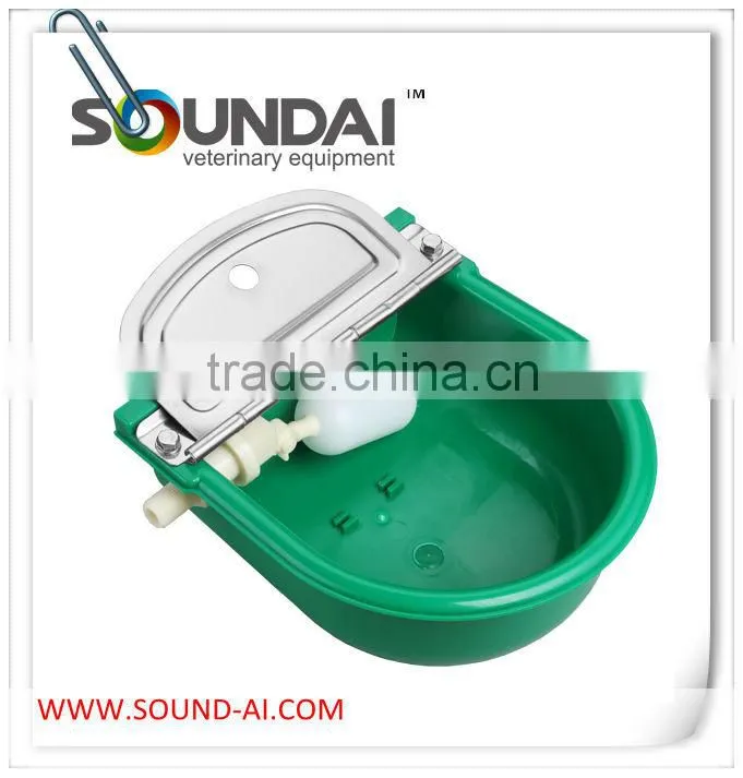 Cast iron drinker bowl with powder coated