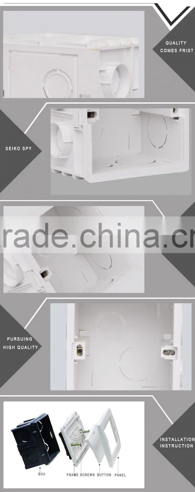 Mounted 86*86mm plastic Wall switch box