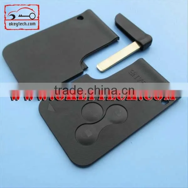OkeyTech Renault Megane 3 buttons smart card shell with blade for renault megane card key for key card renault