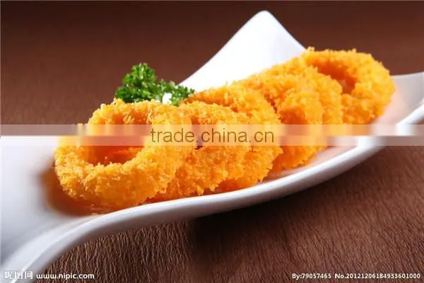Fully automatic meat shape, batter and bread coated, frying shrimp and Squid Rings processing line