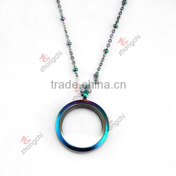 Colorful Rectangle Glass Memory Lockets Wholesale ZC Metalic Jewelry