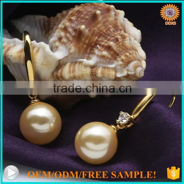 Top quality hot selling south sea shell pearl hoop earrings