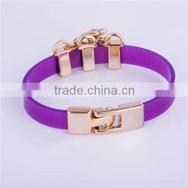 2016 Braided Purple Silicone Custom Silicone Bracelets