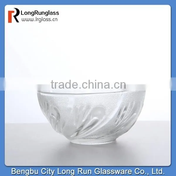 Longrun home use frosted big mouth glass bowl/custom glass bowl