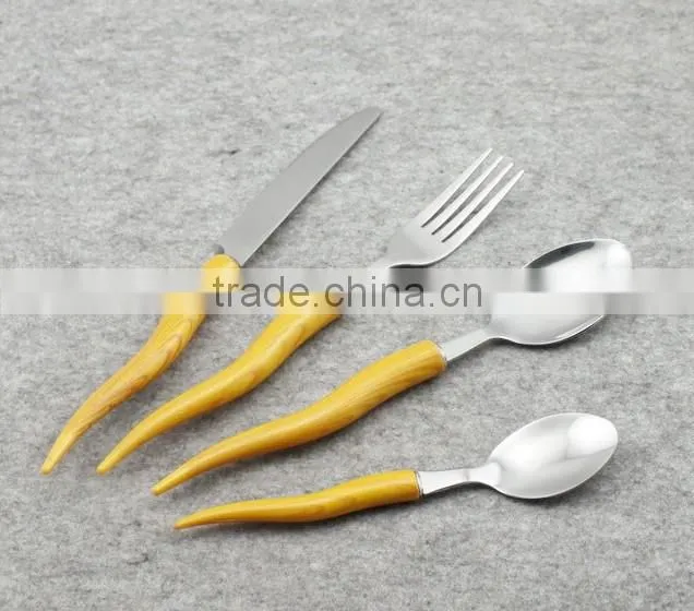 stainless steel cutlery with plastic handle