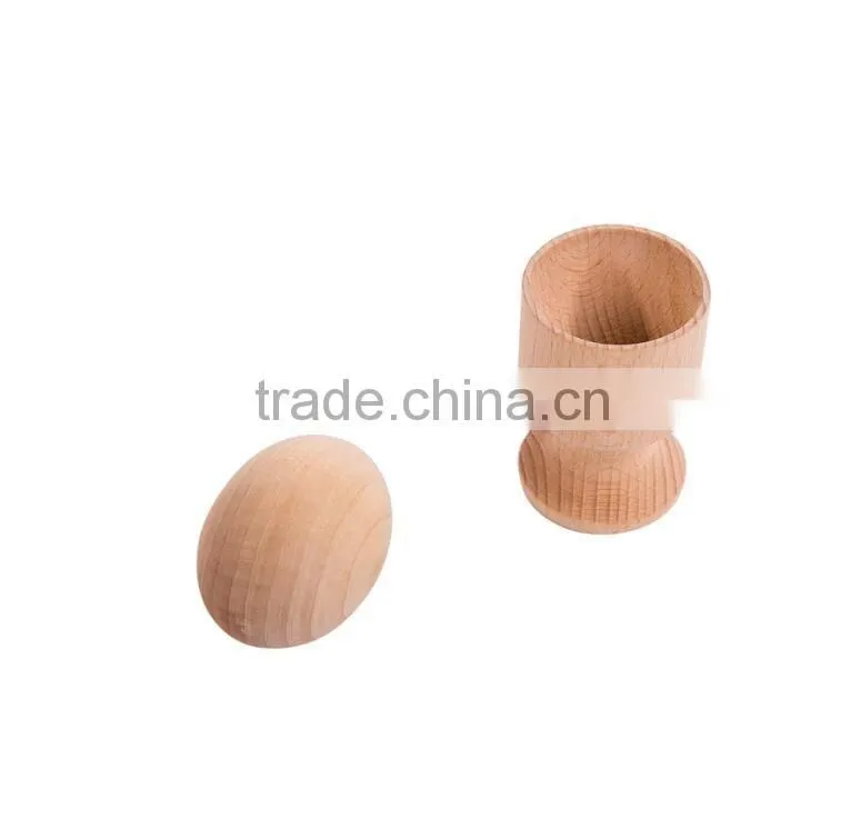 Educational toys kindergarten wooden egg with a cup