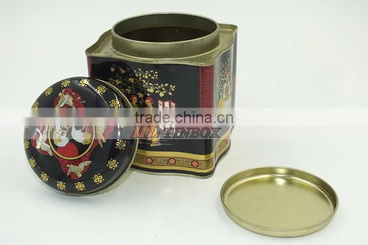 Wave Shaped Tea Tin Can with Inner Lid