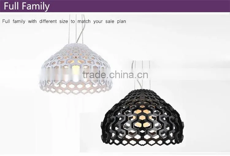 acrylic white or black painting pendant lights in room and kitchen