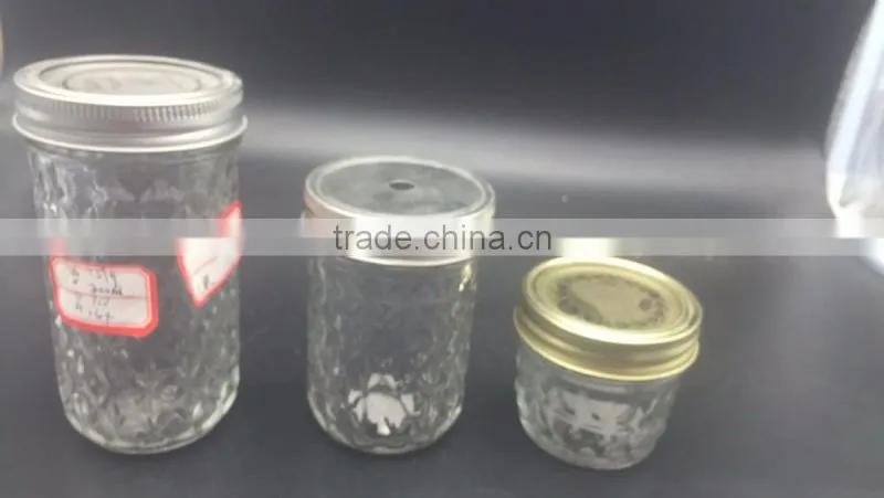 Set of glass jar for jam with lid