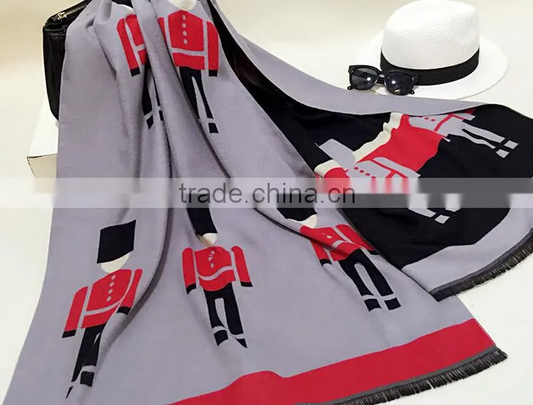 2015 new design double pattern pashmina scarf shawls