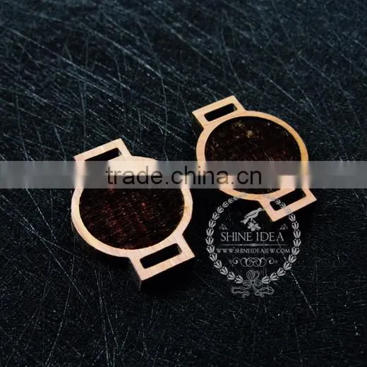 20mm setting size vintage style natual log wood bezel watch round pendant setting DIY findings supplies 1411142