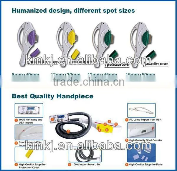Big spot size ipl intense pulse light machine with 5 filters (CE ISO SGS TUV)