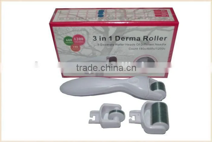 changeable heads 3 in 1 functions microneedle derma roller rolling system for skin care derma roller