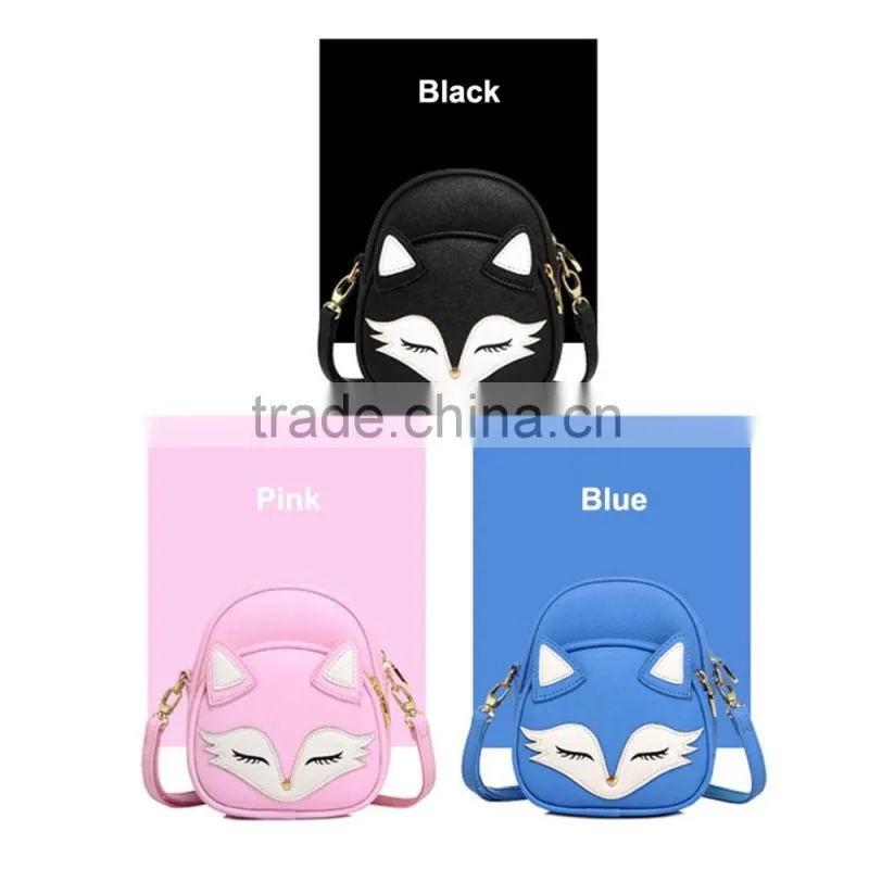Hot Women's Fashion PU Leather Cute Cartoon Fox face Shoulder Bag,Crossbody Bag