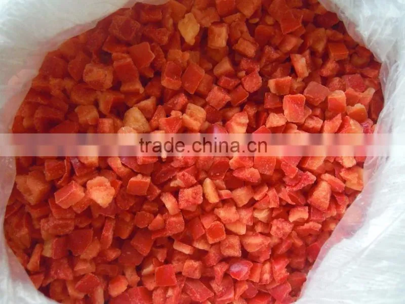 New crop IQF Frozen red pepper dices