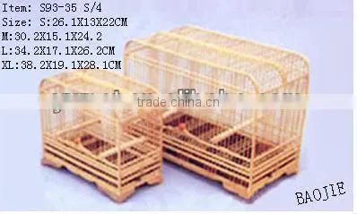 Outdoor handle wooden bird cage, handmade antique bird cage