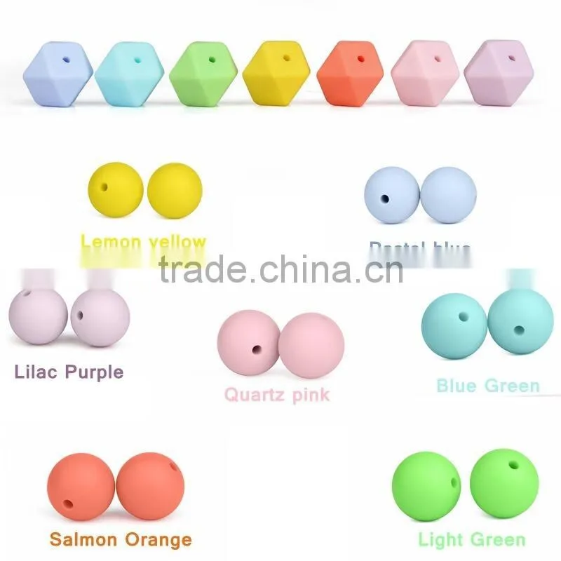 Food grade silicone beads baby teething necklace for toddler