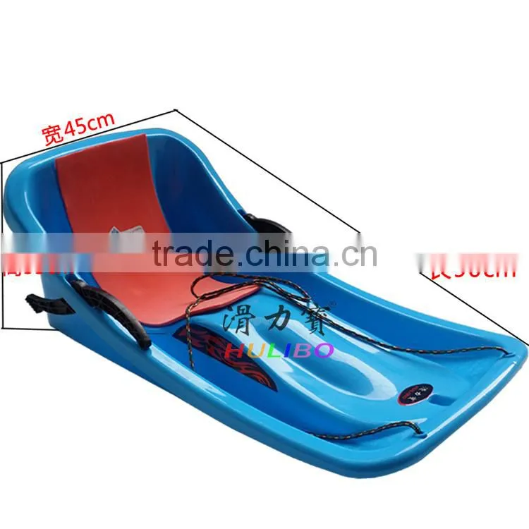 Plastic Snow sled with rope brake and backrest / Brand-New Snow sled