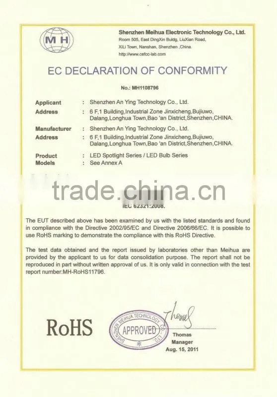 High Lumen Low Power LED Light Bulb AY-6035 with CE RoHS