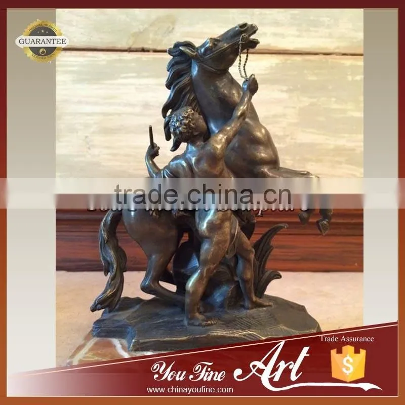 Famous Man with bucking horse bronze statue