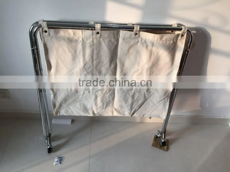 collapsible Chrome plating Four Section Canvas Laundry Sorter