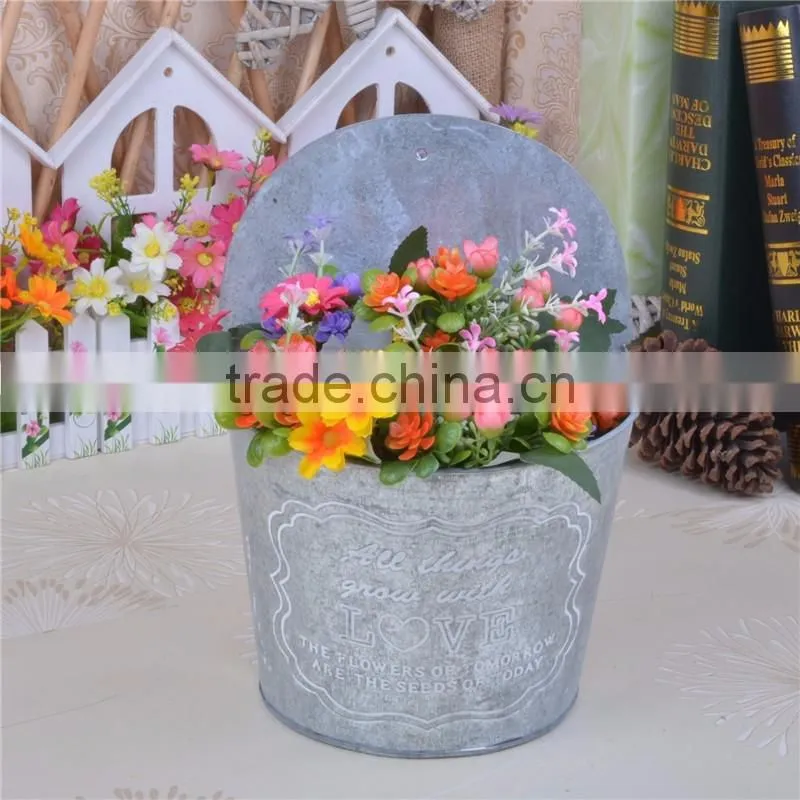 guangxi display flower bucket home & garden metal hanging vases