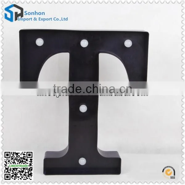 Plastic LED Lighted For Party /Hotel / Letter " T" Decoration Light With Battery