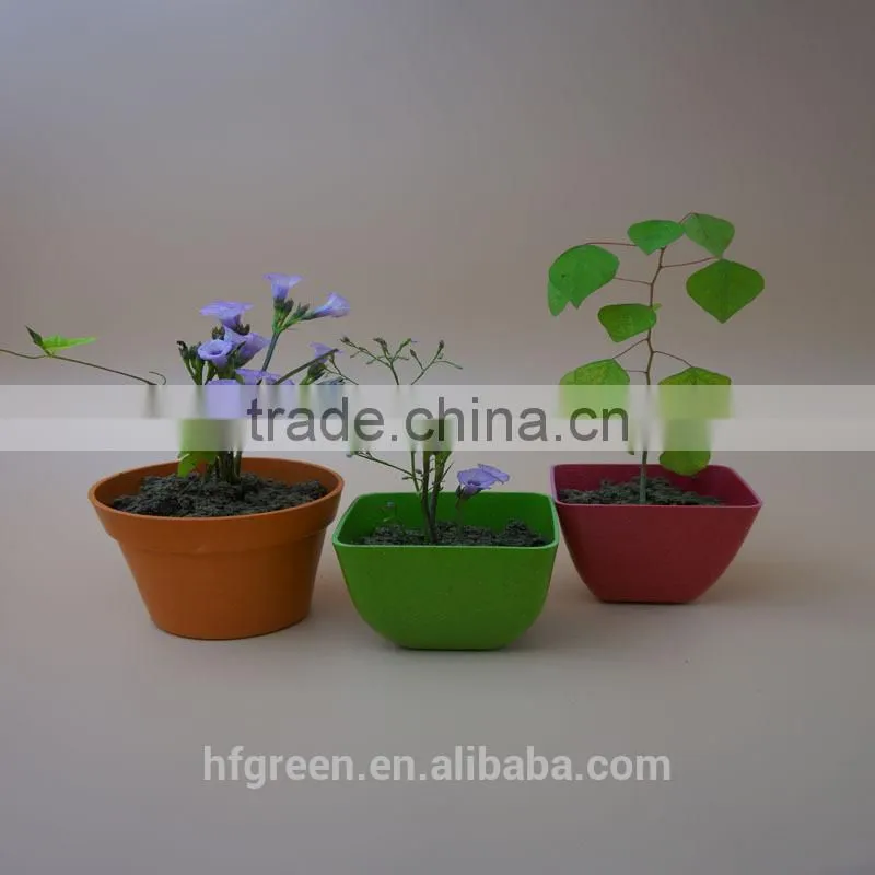2015 Eco-friendly biodegradable bamboo fiber square flowerpot
