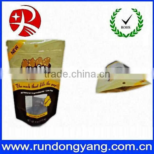Aluminum Foil Zipper Lock Bag Stand Up Pouches For Coffee / Chillies Packaging