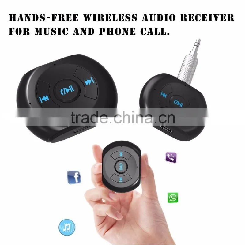 2017 3.5mm blutooth car handsfree car stereo bluetooth aux adapter