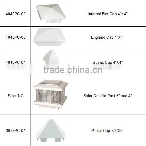 Black post flat cap for pvc fence post